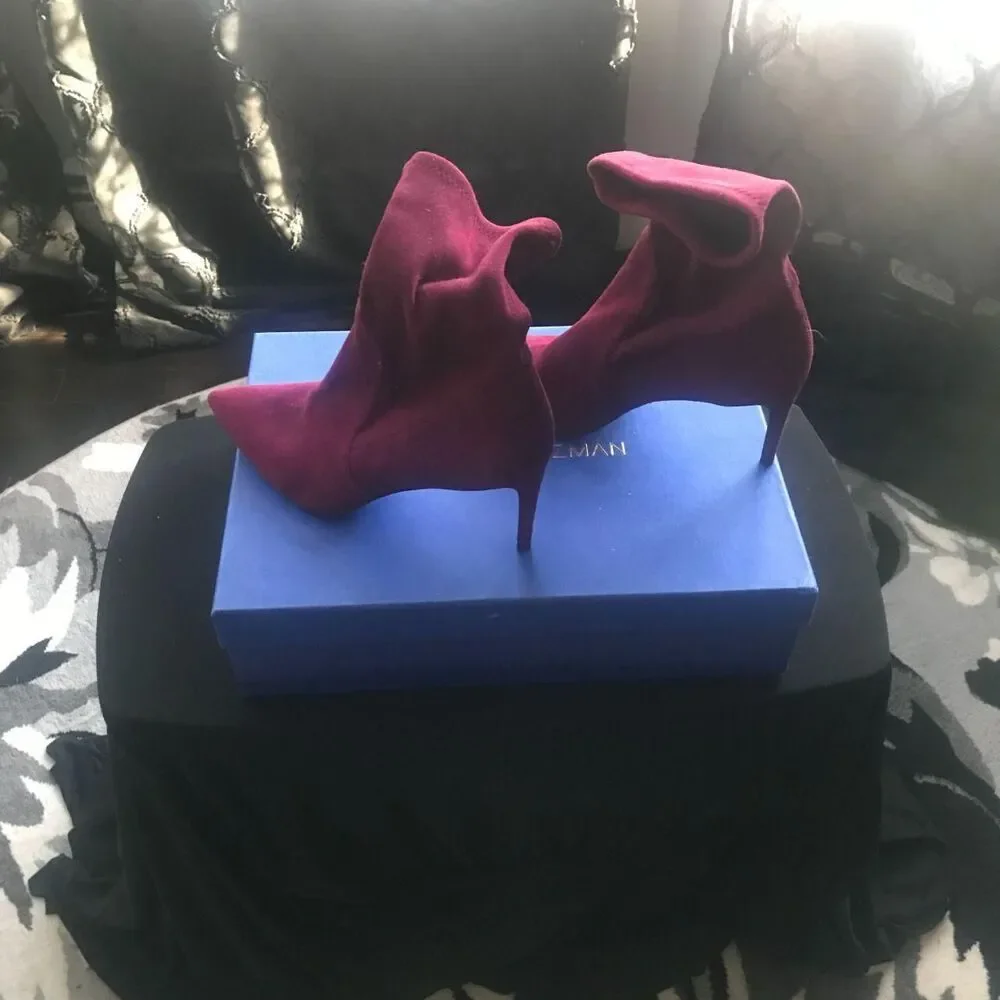 Stuart-weitzman Women's Burgundy and Red Boots